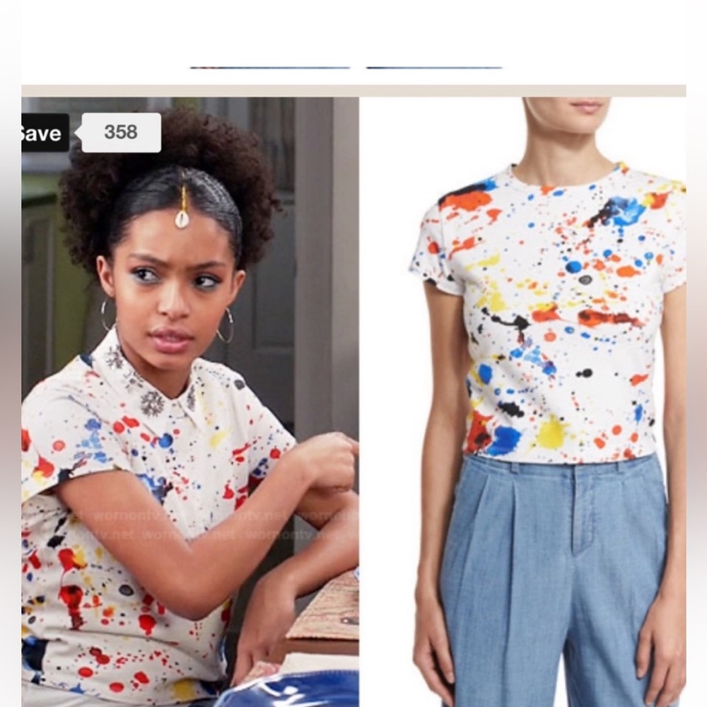 Alice and Olivia paint splatter tee. Size XS!